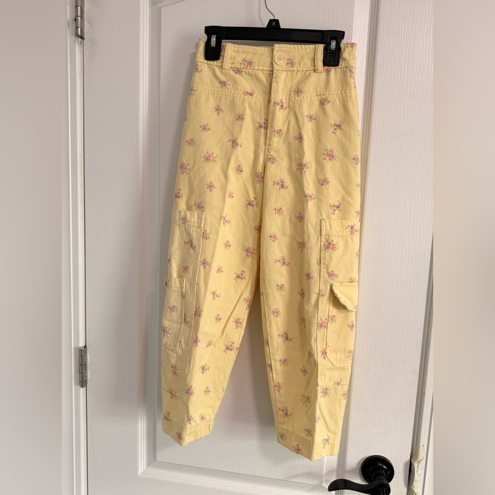 Zara Yellow Floral Patterned Pants